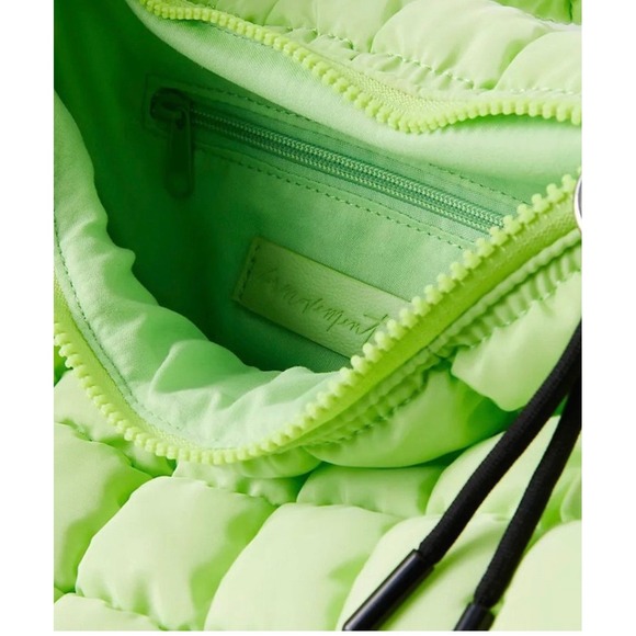 FP Movement Quilted Carryall Bag Lime Green Puffy Hobo Shoulder Bag Free People - Picture 3 of 8